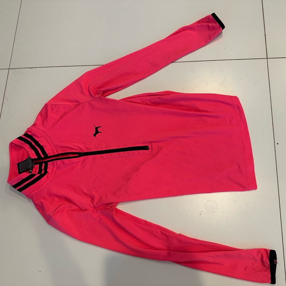 PINK neon pink workout long sleeve top